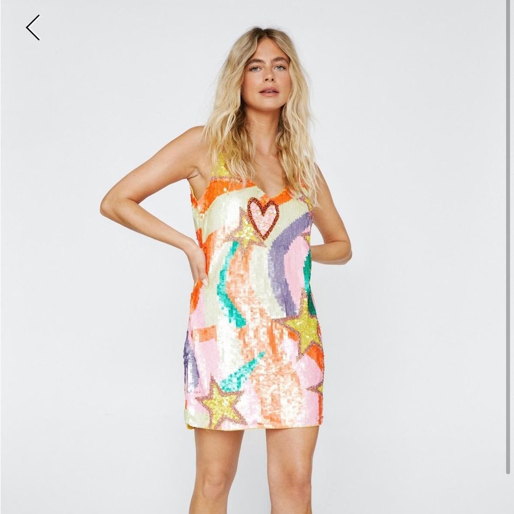 Nasty Gal NWT sequin star and heart dress - Perfect for Eras Tour - size 12